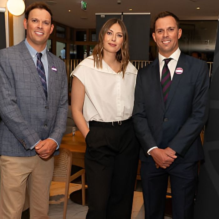Bob Bryan, Maria Sharapova and Mike Bryan