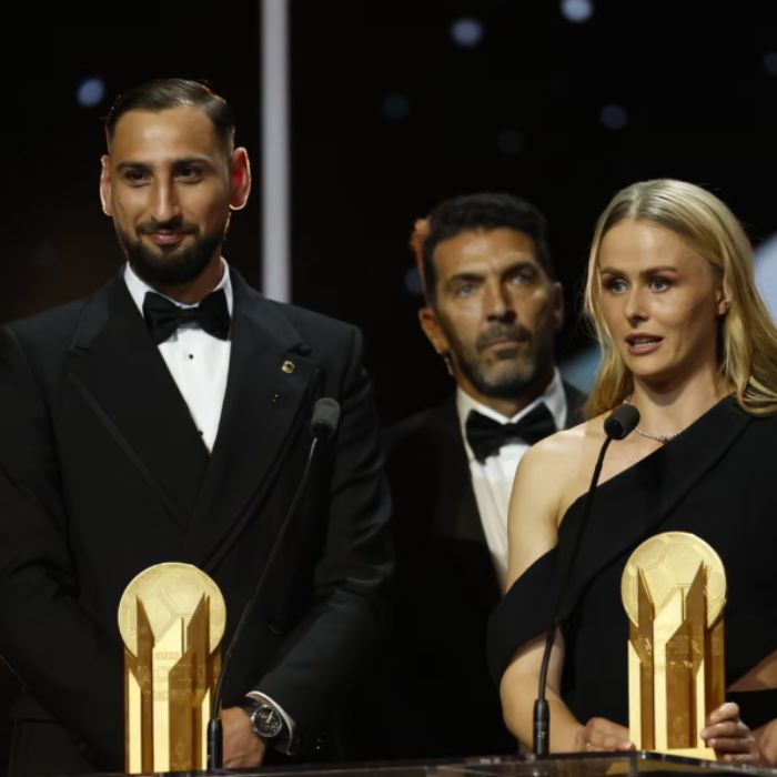 Gianluigi Donnarumma and Hannah Hampton